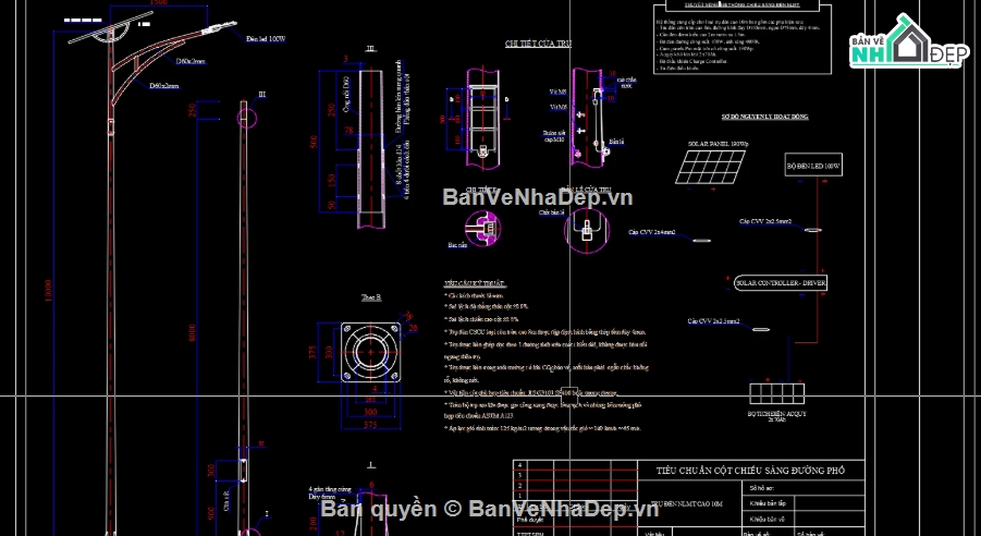 trụ đèn,file trụ đèn,trụ đèn năng lượng mặt trời