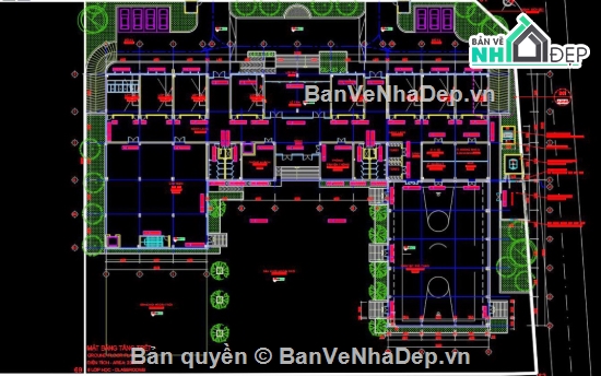 Thiết kế trường học,trường học file cad,cad trường học