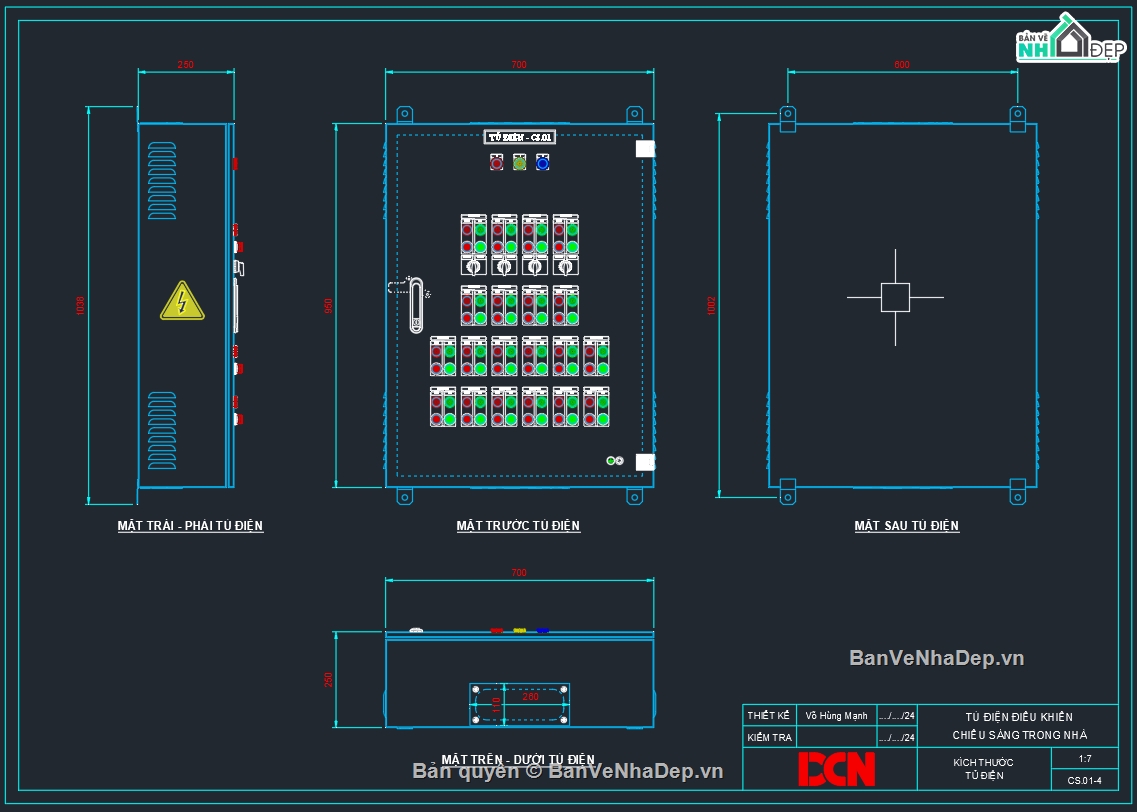 Bản vẽ thiết kế tủ điện,file dwg tủ điện tạm công trường,tủ điện điều khiển luân phiên 2 bơm nước thải,Tủ điện ATS,DCN,bản vẽ tủ điện solar inverter string