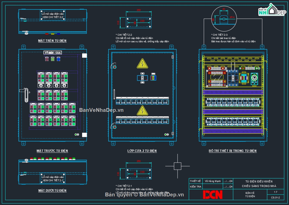 Bản vẽ thiết kế tủ điện,file dwg tủ điện tạm công trường,tủ điện điều khiển luân phiên 2 bơm nước thải,Tủ điện ATS,DCN,bản vẽ tủ điện solar inverter string