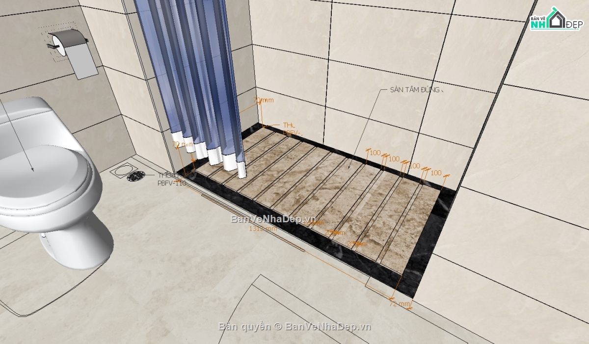 Nhà vệ sinh,triển khai wc,chi tiết wc,toilet,sketchup wc,sketchup chi tiết