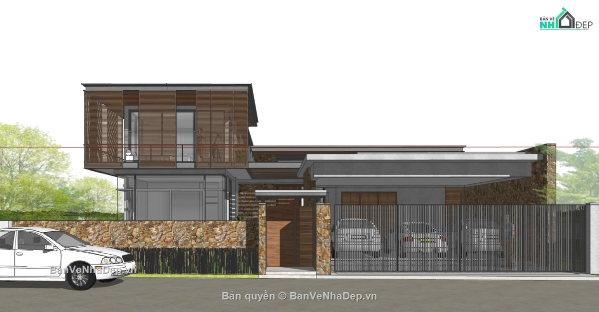 mẫu sketchup villa đẹp,sketchup vila,vila file su