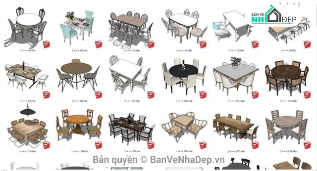 ghế và bàn,bàn ghế 3D,mẫu bàn ghế,SU bàn ghế,sketchup bàn ghế,Tổng hợp mẫu bàn ghế su