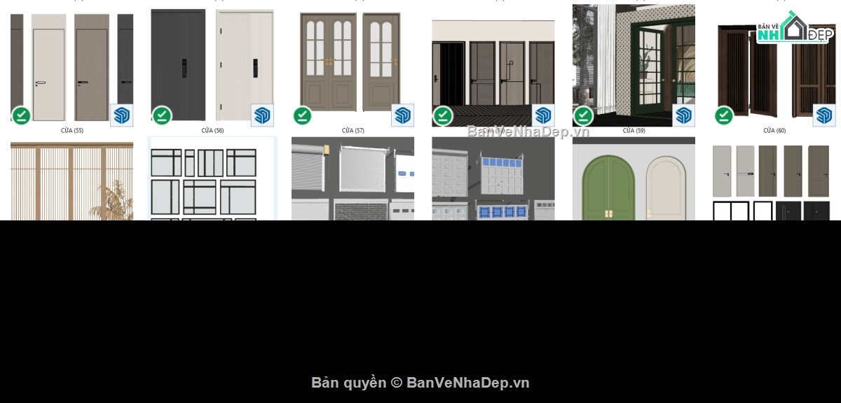 cửa đi,model cửa sketchup,thư viện cửa gỗ từ cổ điển đến hiện đại,thư viện cửa gỗ đầy đủ