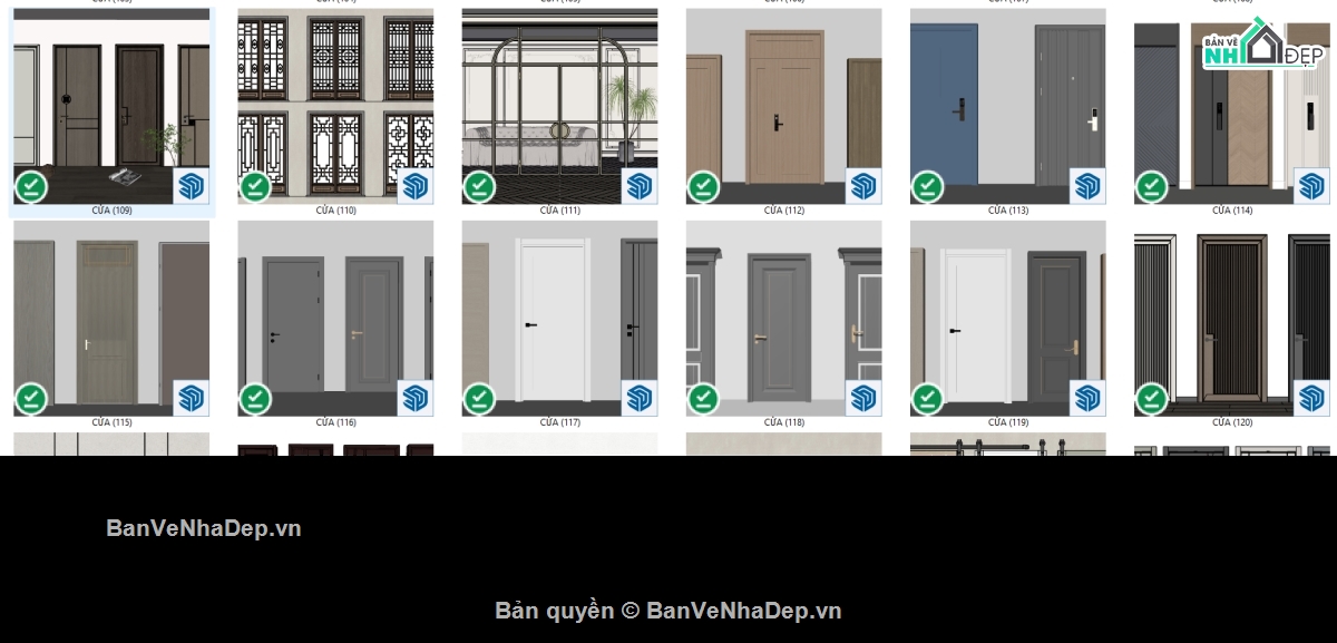 cửa đi,model cửa sketchup,thư viện cửa gỗ từ cổ điển đến hiện đại,thư viện cửa gỗ đầy đủ