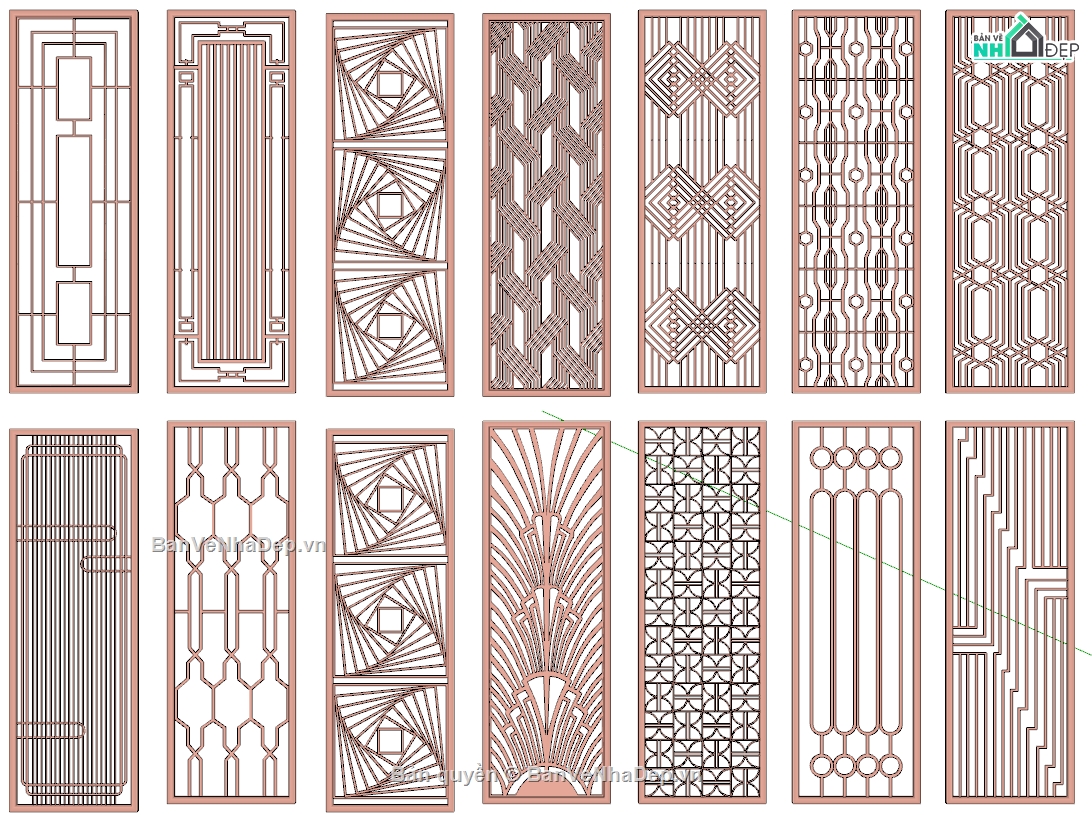 Thư viện vách ngăn CNC,Thư viện sketchup,vách cnc,CNC,file sketchup