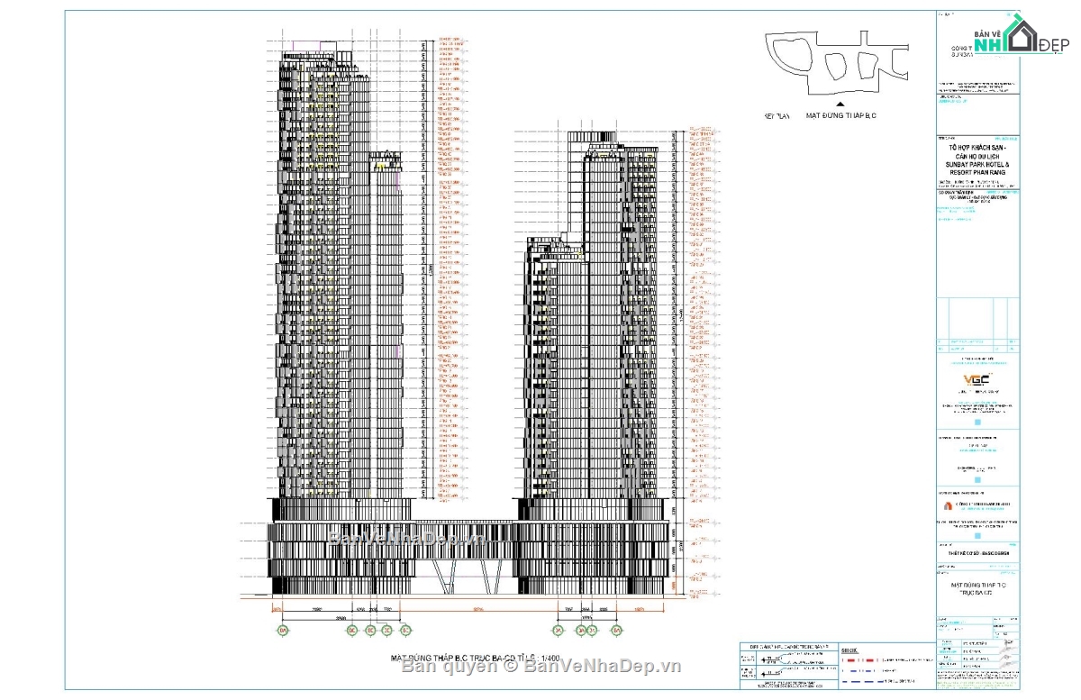 Khách sạn du lịch,file autocad khách sạn,bản vẽ khách sạn 51 tầng,thiết kế khách sạn