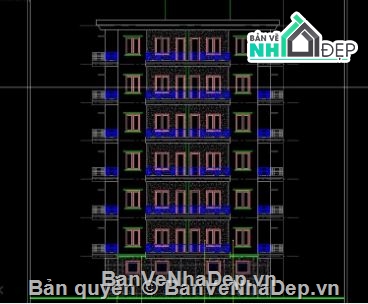 chung cư 7 tầng 1 tum,file cad chung cư,chung cư file cad,cad chung cư