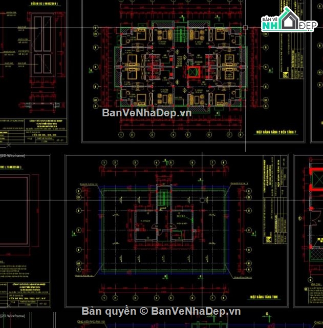 chung cư 7 tầng 1 tum,file cad chung cư,chung cư file cad,cad chung cư