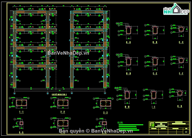 tòa nhà 7 tầng,file cad tòa nhà 7 tầng,tòa nhà 7 tầng file cad