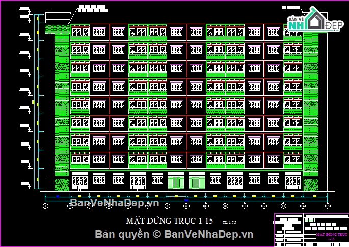 chung cư 9 tầng,cad chung cư 9 tầng,file cad chung cư 9 tầng