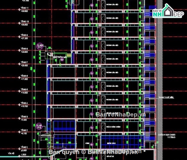 tòa văn phòng NEWTASCO,file cad tòa nhà NEWTASCO,tòa văn phòng file cad