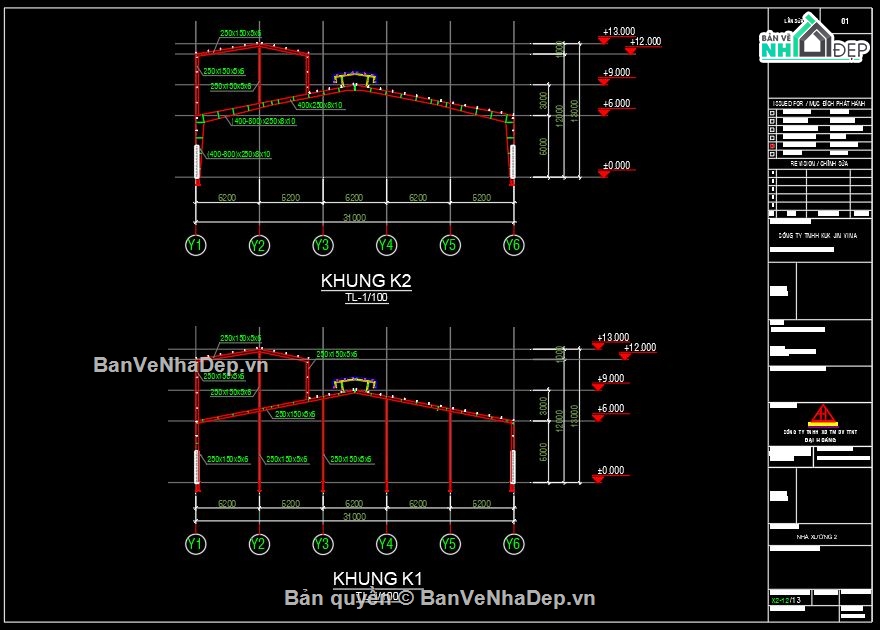 bản vẽ nhà xưởng,bản vẽ cad nhà xưởng,mẫu nhà xưởng autocad,nhà xưởng autocad,autocad nhà xưởng,xưởng 45x100m và 31x93m