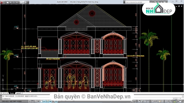 File cad nhà phố,File cad biệt thự,file cad nhà ở