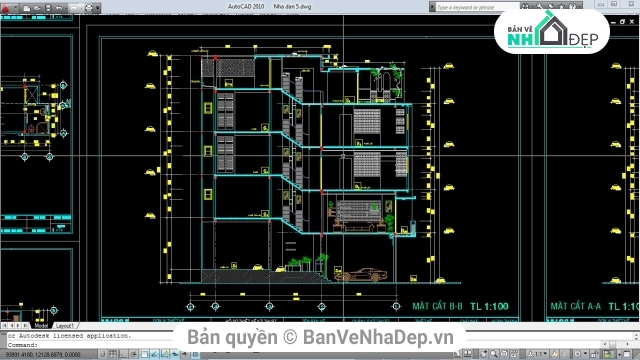 File cad nhà phố,File cad biệt thự,file cad nhà ở