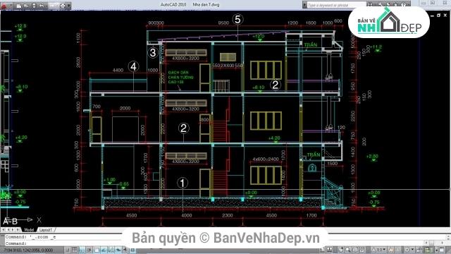 File cad nhà phố,File cad biệt thự,file cad nhà ở