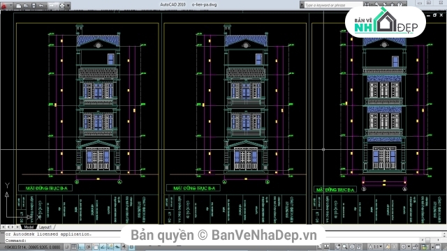 File cad nhà phố,File cad biệt thự,file cad nhà ở