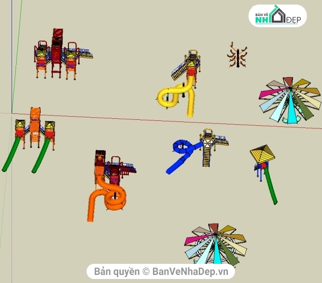 Thư viện sketchup đồ chơi,tổng hợp mẫu đồ chơi,thư viện vật dụng sân chơi thiếu nhi,bản vẻ sketchup 2016 thư viện