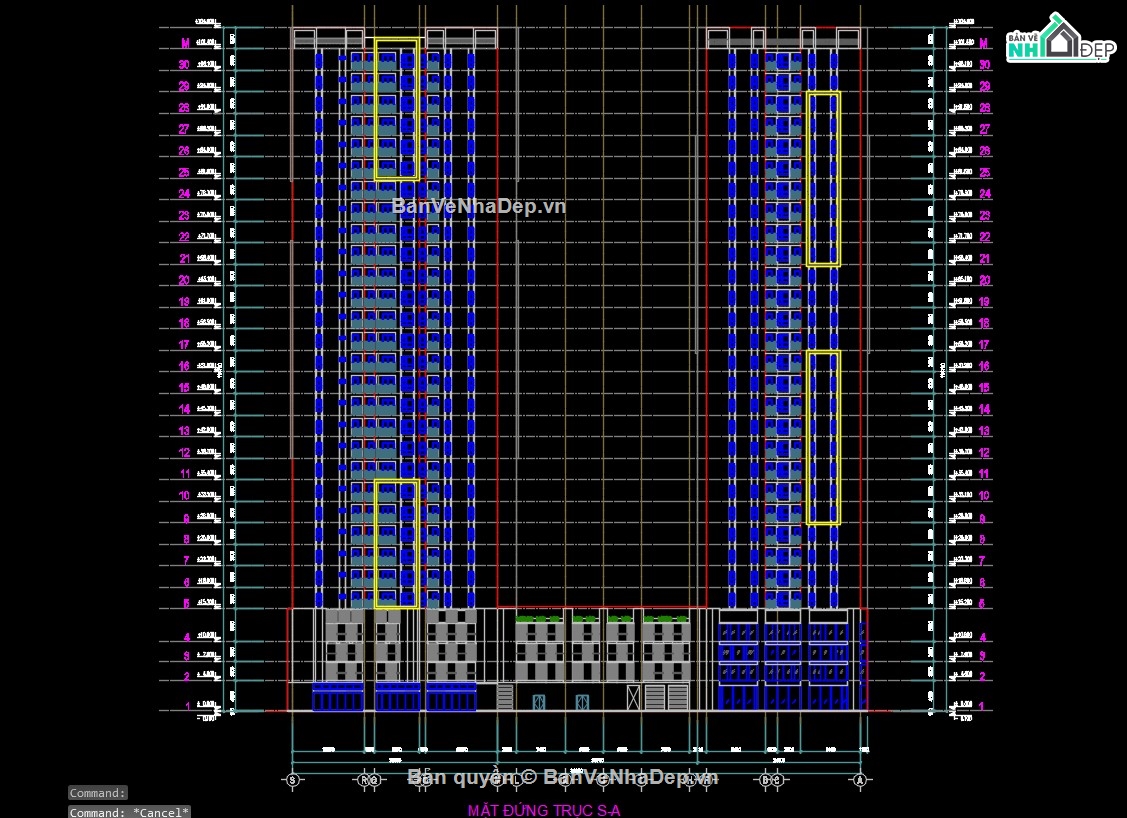 cad chung cư,thiết kế chung cư cao cấp,bản vẽ chung cư cao cấp