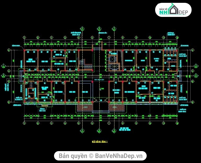 5 bản vẽ full kiến trúc, kết cấu, điện nước bệnh viện