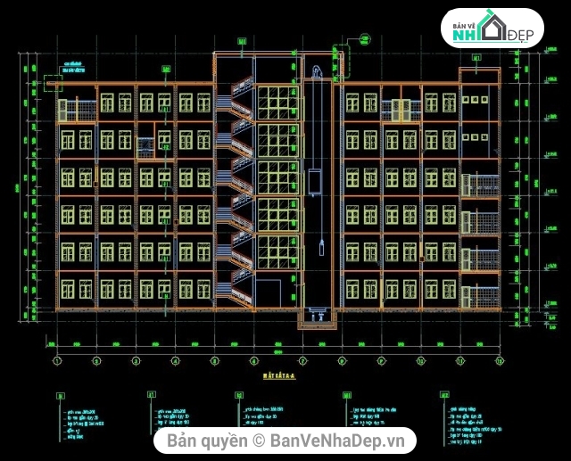 5 bản vẽ full kiến trúc, kết cấu, điện nước bệnh viện