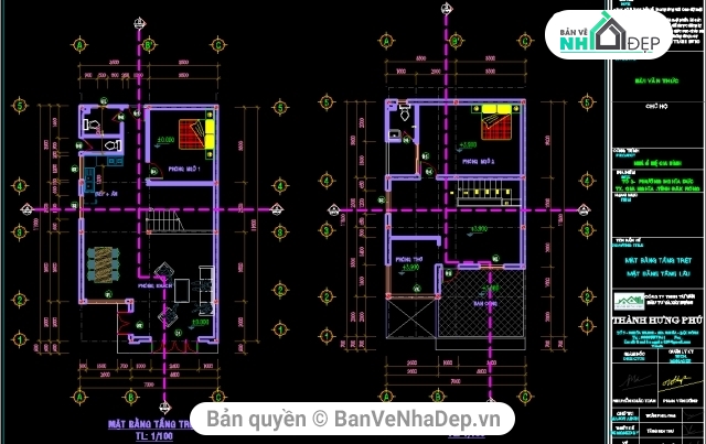 Bộ 16 bản vẽ thiết kế nhà phố 2 tầng đầy đủ kiến trúc, kết cấu, điện nước