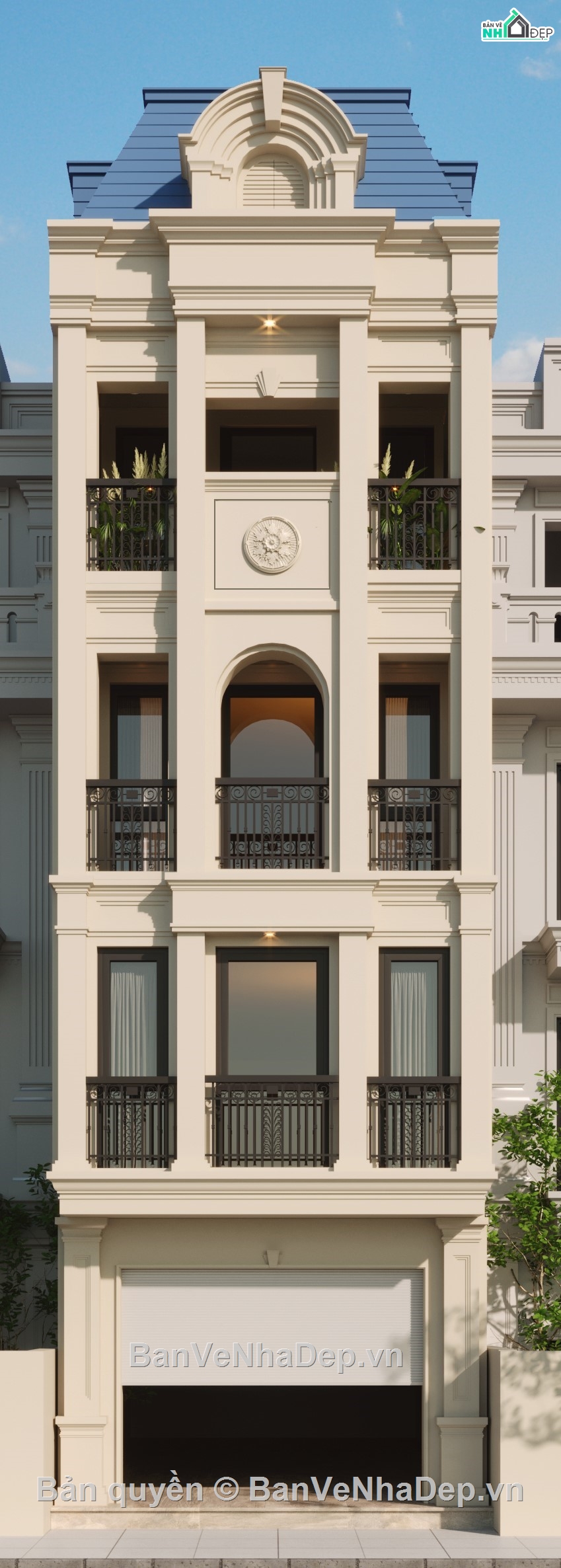 nhà phố 4 tầng,file cad nhà phố 4 tầng,mẫu nhà phố 4 tầng,mặt bằng 4.9x12m