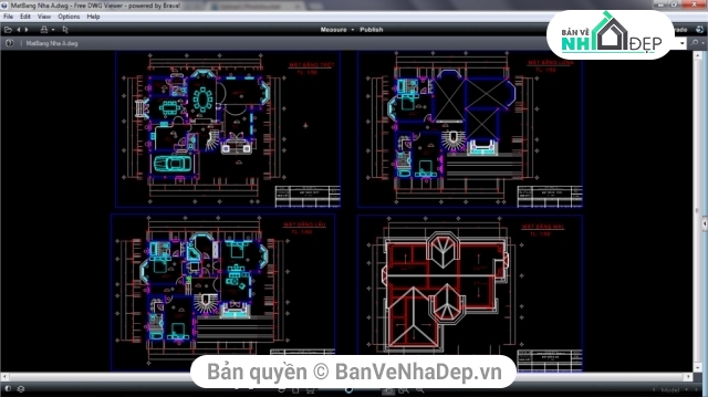 Biệt thự 3 tầng,Biệt thự 13.3x14.4m,thiết kế biệt thự,trọn bộ bản vẽ biệt thự 3 tầng