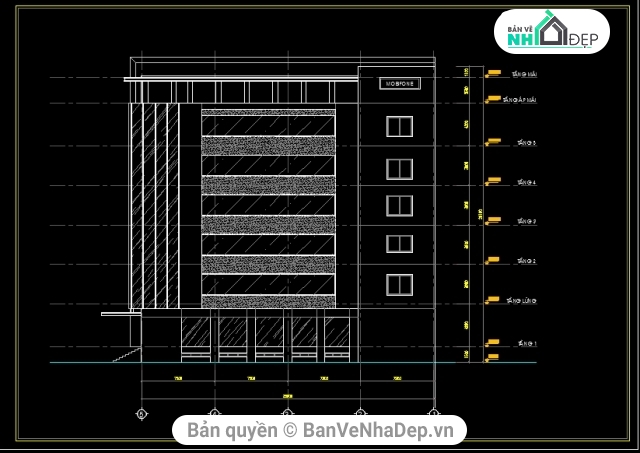 Trung tâm khai thác Mobifone,Mobifone Kiên Giang,Tòa nhà  Mobifone 14.5x30m,bản vẽ trung tâm khai thác mobifone