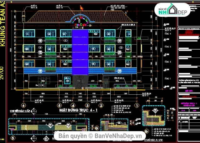 6 bản vẽ Autocad trường mầm non chất lượng nhất