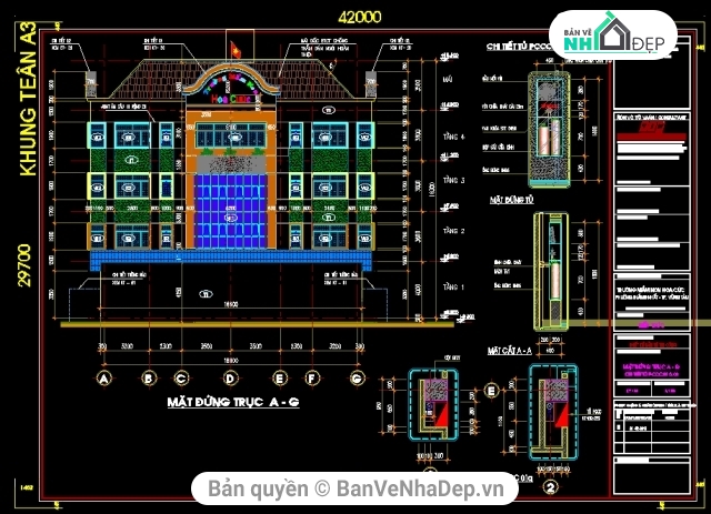 Trường mầm non 3 tầng,trọn bộ bản vẽ trường mâm non,Model trường mầm non,full bản vẽ trường mầm non,thiết kế trường mầm non