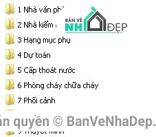 5 bản vẽ Full Kiến Trúc, Kết Cấu, Điện Nước văn phòng giá rẻ