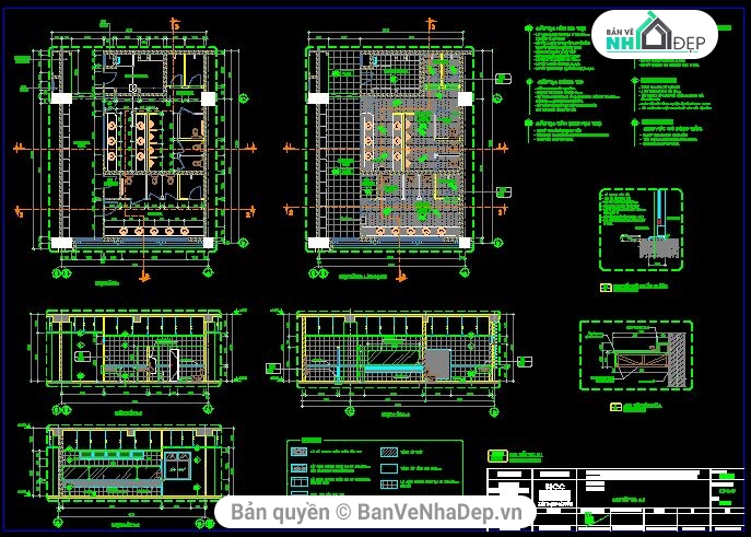 5 bản vẽ Full Kiến Trúc, Kết Cấu, Điện Nước văn phòng giá rẻ