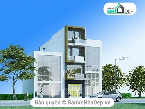 nhà phố 2 mặt tiền 4 tầng,Bản vẽ nhà 4 tầng,nhà 2 mặt tiền,nhà phố 4 tầng 4x20m,thi công nhà phố 4 tầng