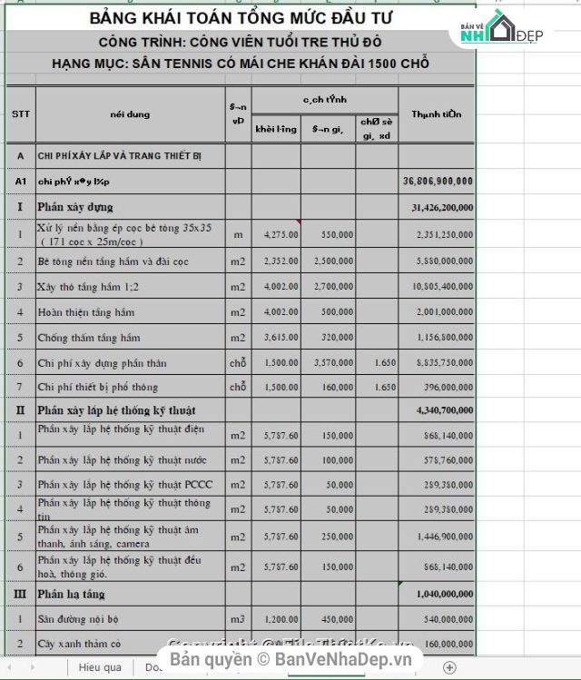 Công trình Khán đài 1500 chỗ,bản vẽ sân tennis,thiết kế sân tennis,file cad sân tennis