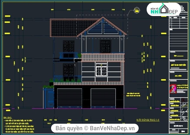 bản vẽ 3 tầng,biệt thự 3 tầng,nhà phố 3 tầng,biệt thự mái thái,mẫu nhà 3 tầng mái thái,biệt thự 3 tầng mái thái
