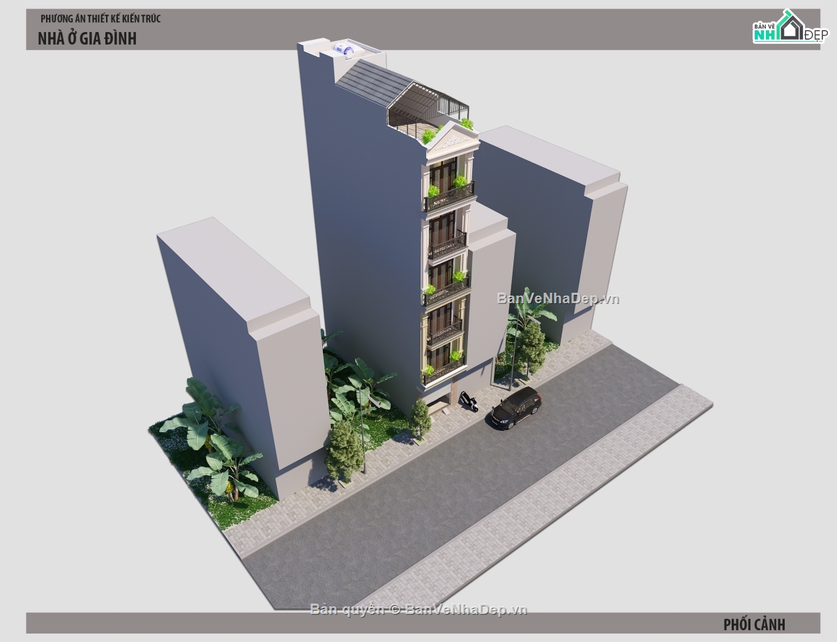 model nhà phố 7 tầng,Hồ sơ nhà phố 7 tầng,Nhà phố 7 tầng 4x12.5m,bản vẽ nhà phố 7 tầng,trọn bộ bản vẽ nhà phố,thiết kế nhà phố 7 tầng