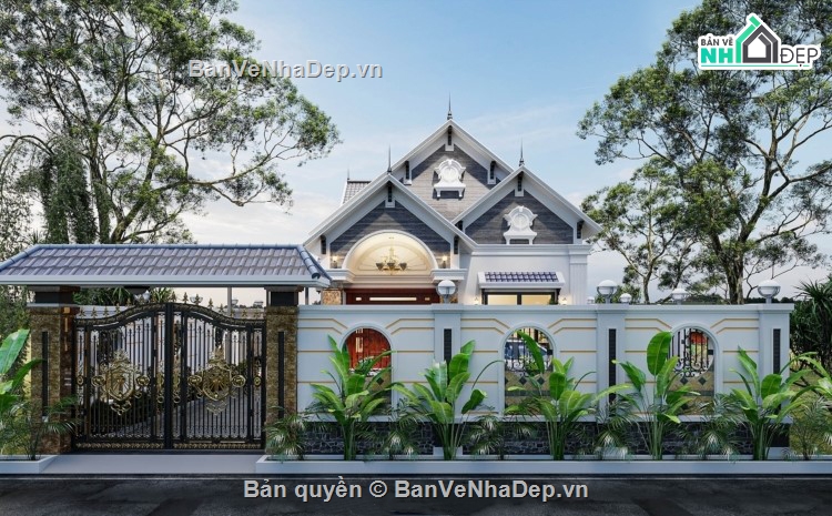 biệt thự 1 tầng,hồ sơ biệt thự,biệt thự 10 x 20m