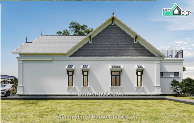 biệt thự 1 tầng,hồ sơ biệt thự,biệt thự 10 x 20m