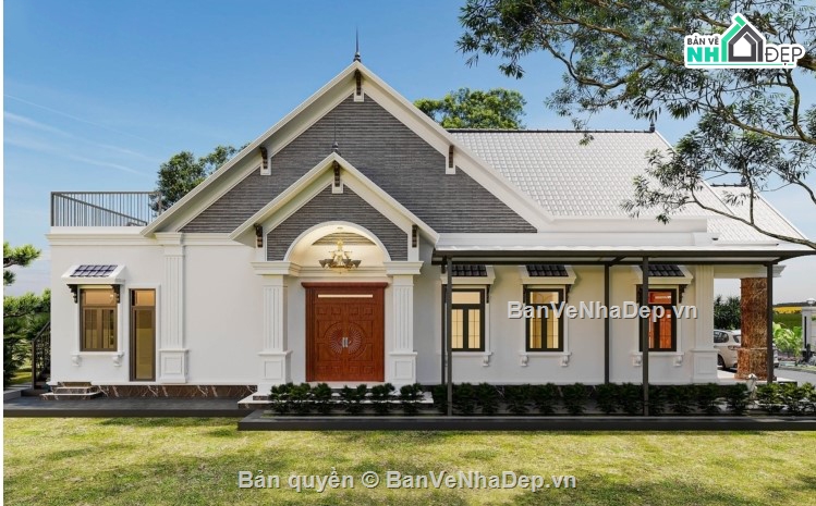 biệt thự 1 tầng,hồ sơ biệt thự,biệt thự 10 x 20m