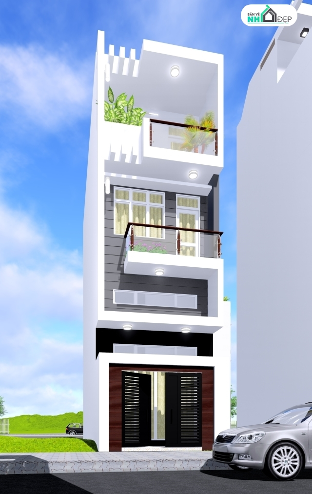 Nhà phố 3 tầng,bản vẽ nhà phố 3 tầng,trọng bộ bản vẽ nhà 3 tầng,nhà 3 tầng 4x15m