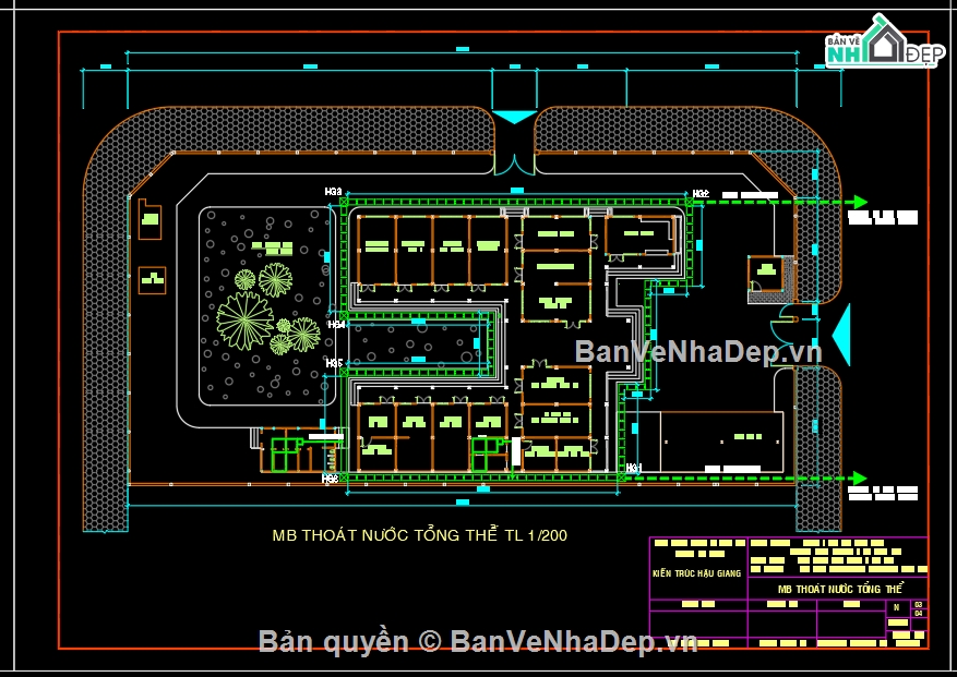 trạm y tế xã,file cad trạm ý tế xã,kiến trúc trạm ý tế xã