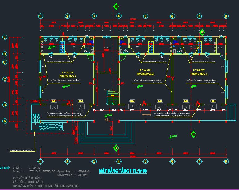 kiến trúc trường 2  tầng,trường học  2 tầng,trường mẫu giáo