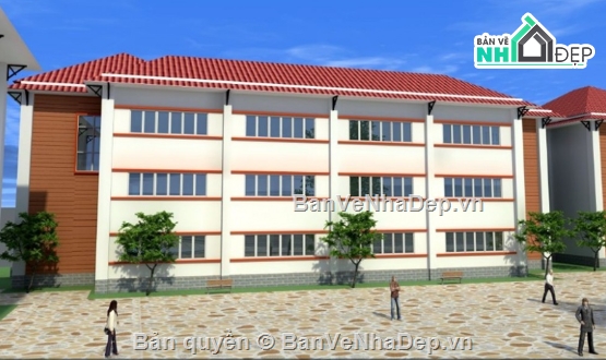 trường THPT,file cad trường THPT,cad trường học