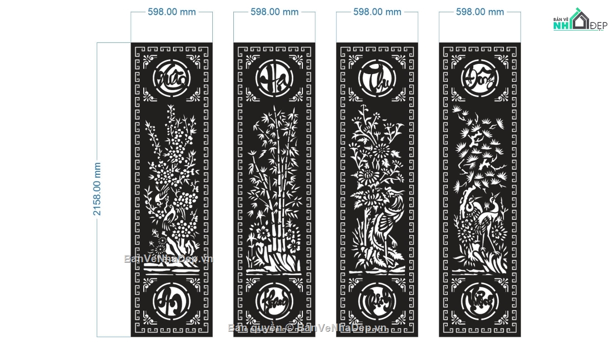 cnc xuân hạ thu đông,cổng cnc xuân hạ thu đông,tứ quý cnc