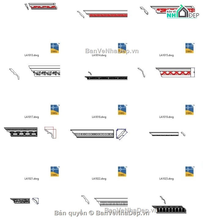 phào chỉ file cad,file cad tổng hợp phào chỉ,phào chỉ file autocad,file autocad phào chỉ