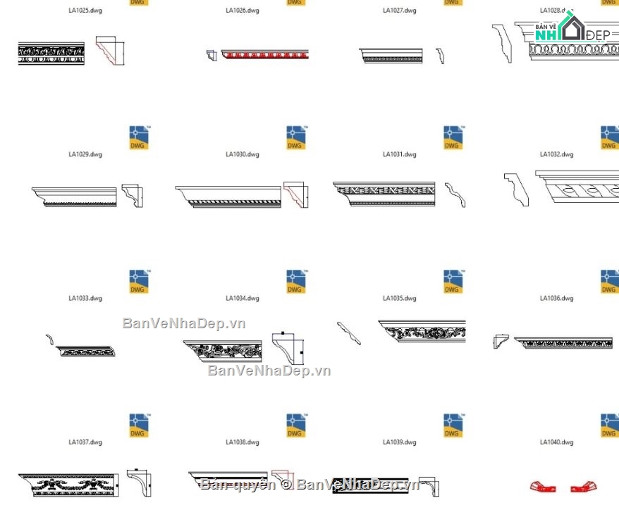 phào chỉ file cad,file cad tổng hợp phào chỉ,phào chỉ file autocad,file autocad phào chỉ