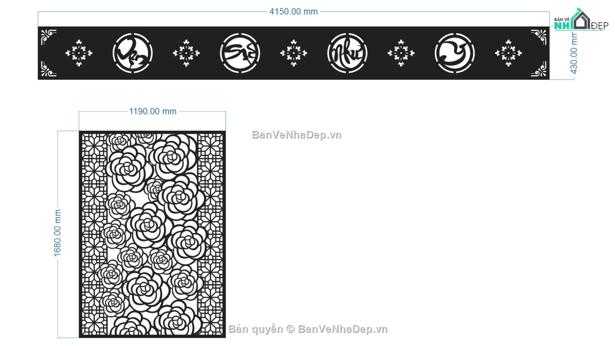 vách ngăn hoa hồng,cnc vạn sự như ý,vách hoa hồng cnc