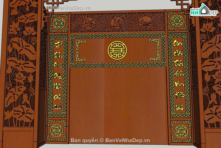 file sketchup,câu đối,thư pháp,sản xuất