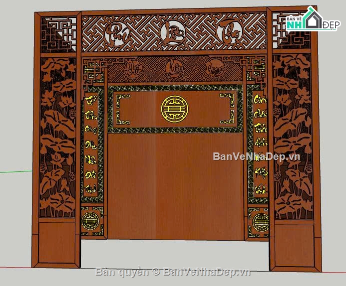 file sketchup,câu đối,thư pháp,sản xuất